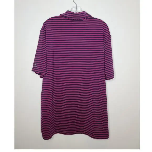 Adidas Golf blue pink striped short sleeve polo shirt - XL - Picture 4 of 6